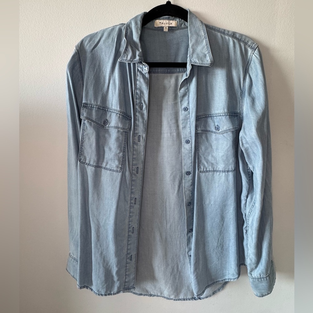 Aritzia Talula Light Blue Button Down Shirt